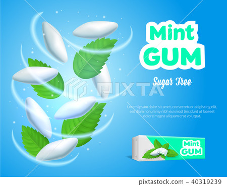 Realistic Detailed 3d Mints Gum Ads. Vector Realistic Detailed 3d Mints Gum Ads. Vector 40319239