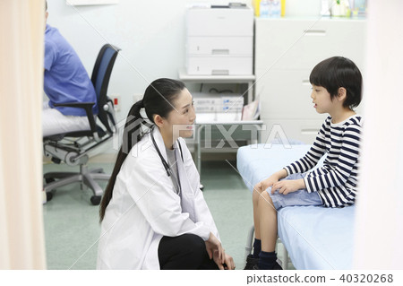 Medical examination Female doctor and boy 40320268
