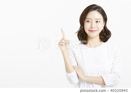 Female portrait series hand sign 40320945