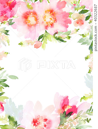 Greeting card with watercolor flowers handmade. Greeting card with watercolor flowers handmade. 40322687