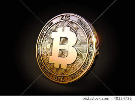 Bitcoin - Cryptocurrency Coin. 3D rendering 40324726
