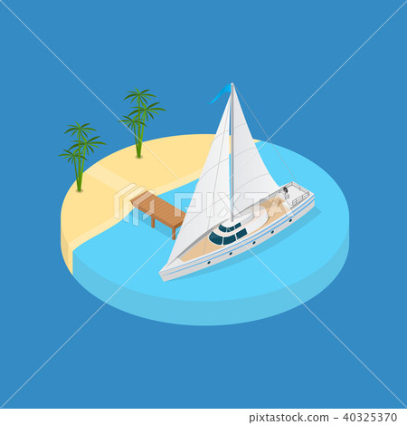 Beach Vacation Element 3d Isometric View. Vector Beach Vacation Element 3d Isometric View. Vector 40325370
