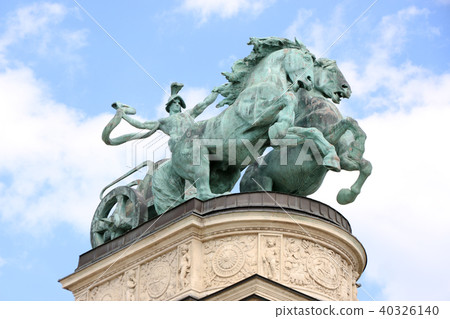 Monument in Heroes Square circa in Budapest, Hungary. Monument in Heroes Square circa in Budapest, Hungary. 40326140