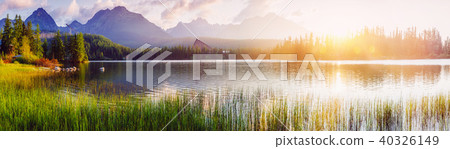 Majestic mountain lake in National Park High Tatra. Strbske ples 40326149