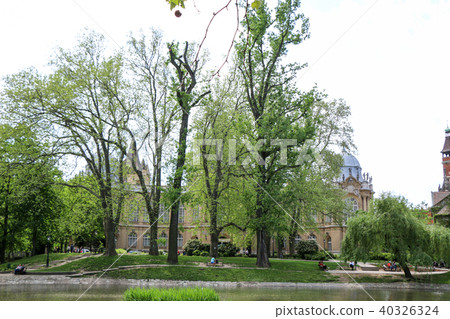 Vajdahunyad Castle with beautiful sunlight Vajdahunyad Castle with beautiful sunlight 40326324