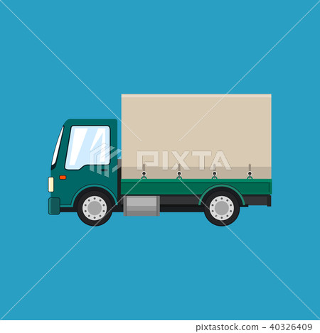 Green Covered Truck Isolated 40326409