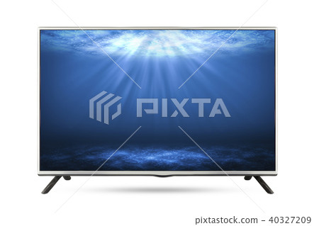 TV flat screen deep sea isolated white background. TV flat screen deep sea isolated white background. 40327209