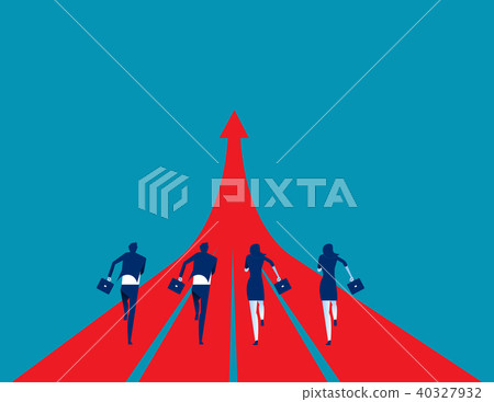 Business team running to success.  40327932