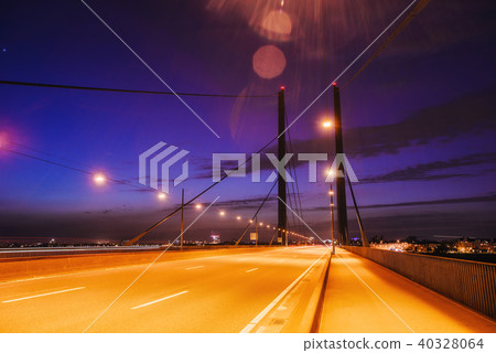 Night city landscape Dyusildorf. Media harbor. Germany 40328064