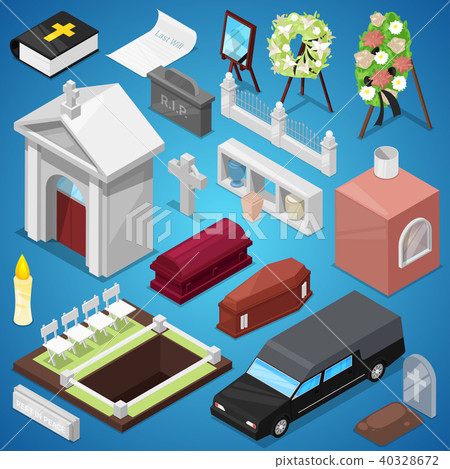 Funeral vector funerary cemetery and tombstone on grave illustration set of gravestone or tomb on Funeral vector funerary cemetery and tombstone on grave illustration set of gravestone or tomb on 40328672