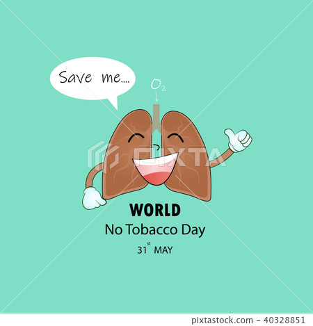 Lung cute cartoon character and Stop Smoking Lung cute cartoon character and Stop Smoking 40328851