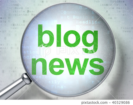 News concept: Blog News with optical glass 40329086