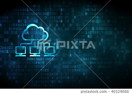 Cloud computing concept: Cloud Network on digital background Cloud computing concept: Cloud Network on digital background 40329088
