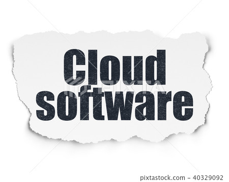 Cloud technology concept: Cloud Software on Torn Paper background 40329092