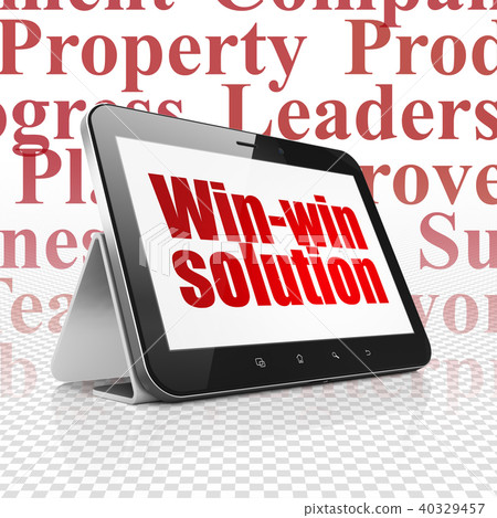 Business concept: Tablet Computer with Win-win Solution on display 40329457