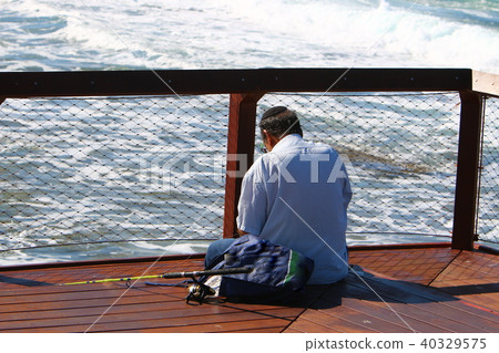 man on the shores of the Mediterranean Sea 40329575