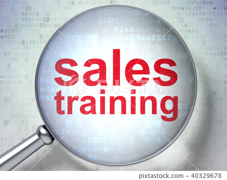 Advertising concept: Sales Training with optical glass 40329678