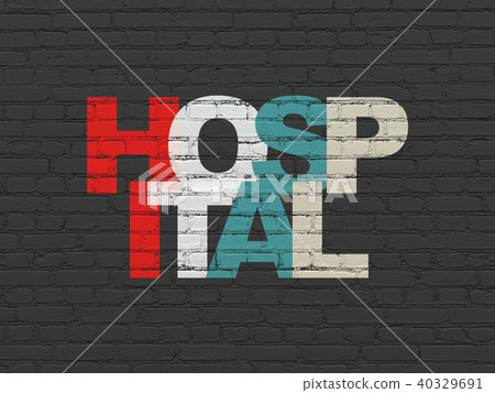 Healthcare concept: Hospital on wall background Healthcare concept: Hospital on wall background 40329691
