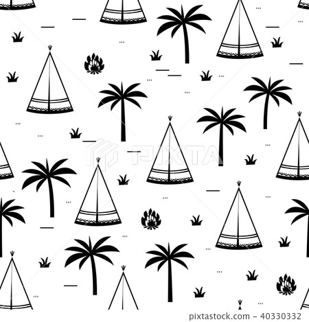 Teepee native american summer tent illustration in vector 40330332