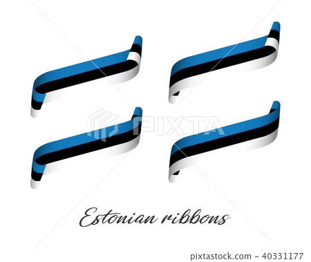 Set of four modern colored Estonian ribbons 40331177