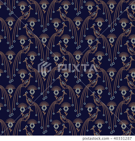 Peacock elegant seamless vector pattern. 40331287