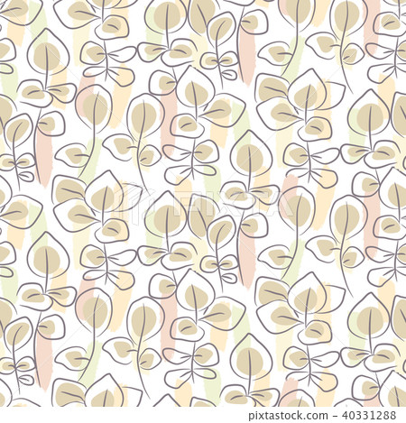 Hand drawn eucalyptus seamless pattern. 40331288
