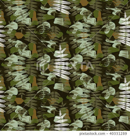 Fern leaves camouflage nature seamless pattern. 40331289