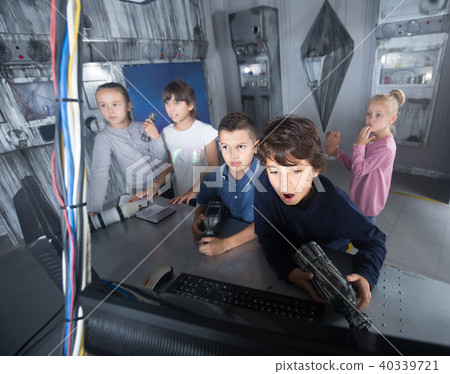 children play in the quest room of a inscrutable bunker children play in the quest room of a inscrutable bunker 40339721