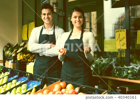 Market workers with assortment Market workers with assortment 40340161