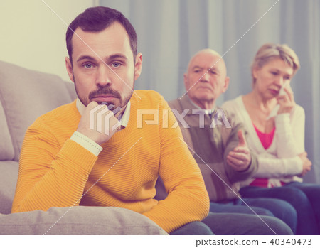 Grandfather teaches grandson Grandfather teaches grandson 40340473