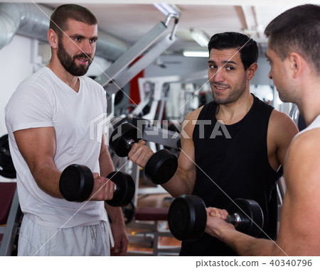 Three male friends in gym 40340796