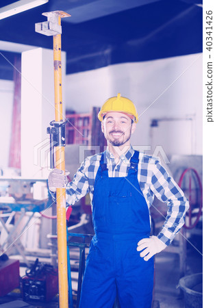 Worker work with angle grinder 40341426