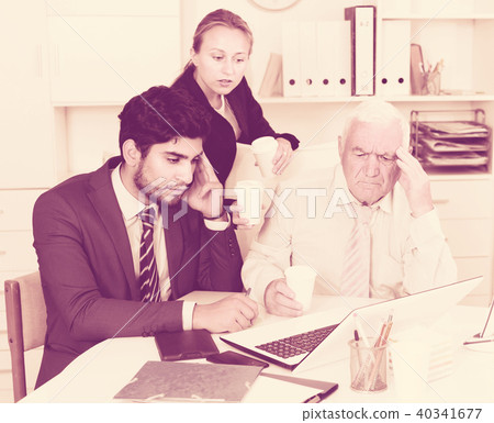 Mature man is having complicated issue with reports made by subordinates Mature man is having complicated issue with reports made by subordinates 40341677