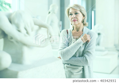 Woman visitor in historical museum 40342931