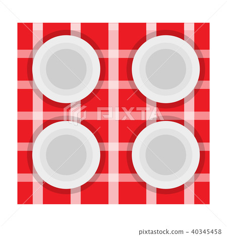 Dishes set on a tableclothes Dishes set on a tableclothes 40345458