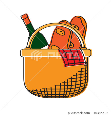 Picnic basket icon 40345496