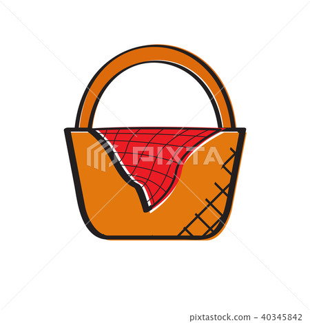 Empty picnic basket icon 40345842
