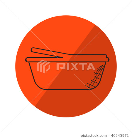 Sketch of a picnic basket on a label 40345971