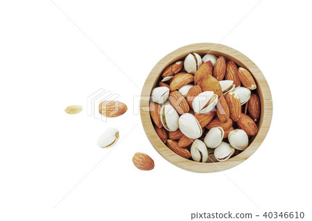 Almond on white background. Almond on white background. 40346610
