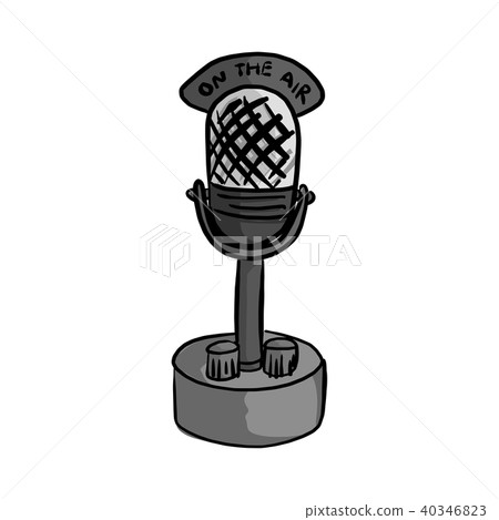 Retro microphone with the word on the air  40346823