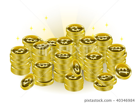 Vector coin pile bitcoin 40346984