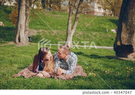 couple in a park couple in a park 40347847