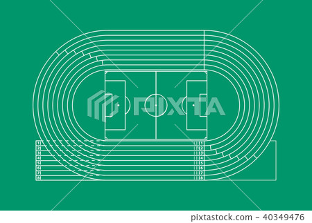 Running Track Stadium. Vector 40349476