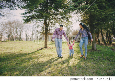family in a wood 40350618