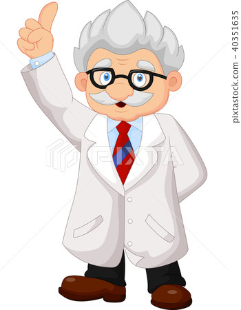Professor cartoon pointing his hand 40351635
