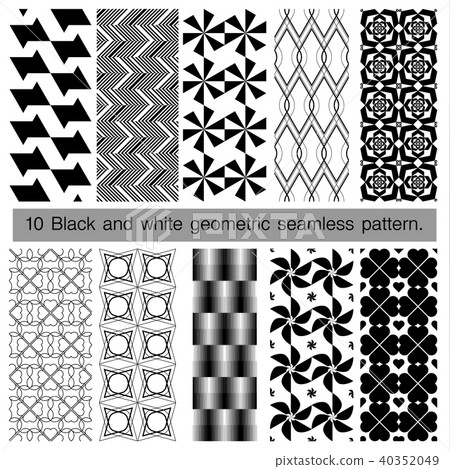 Collection of geometric seamless pattern. 40352049