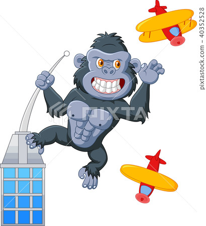 Cartoon gorilla above the building 40352528