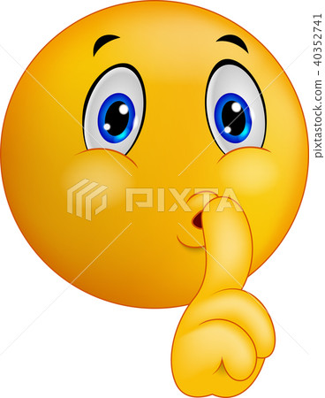 Emoticon smiley making silence sign 40352741
