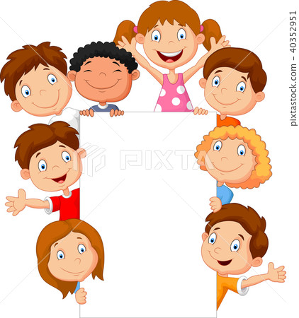 kids with blank sign 40352951