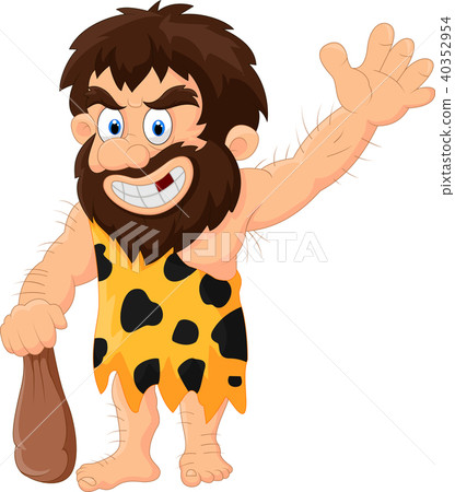 Cartoon caveman waving hand 40352954